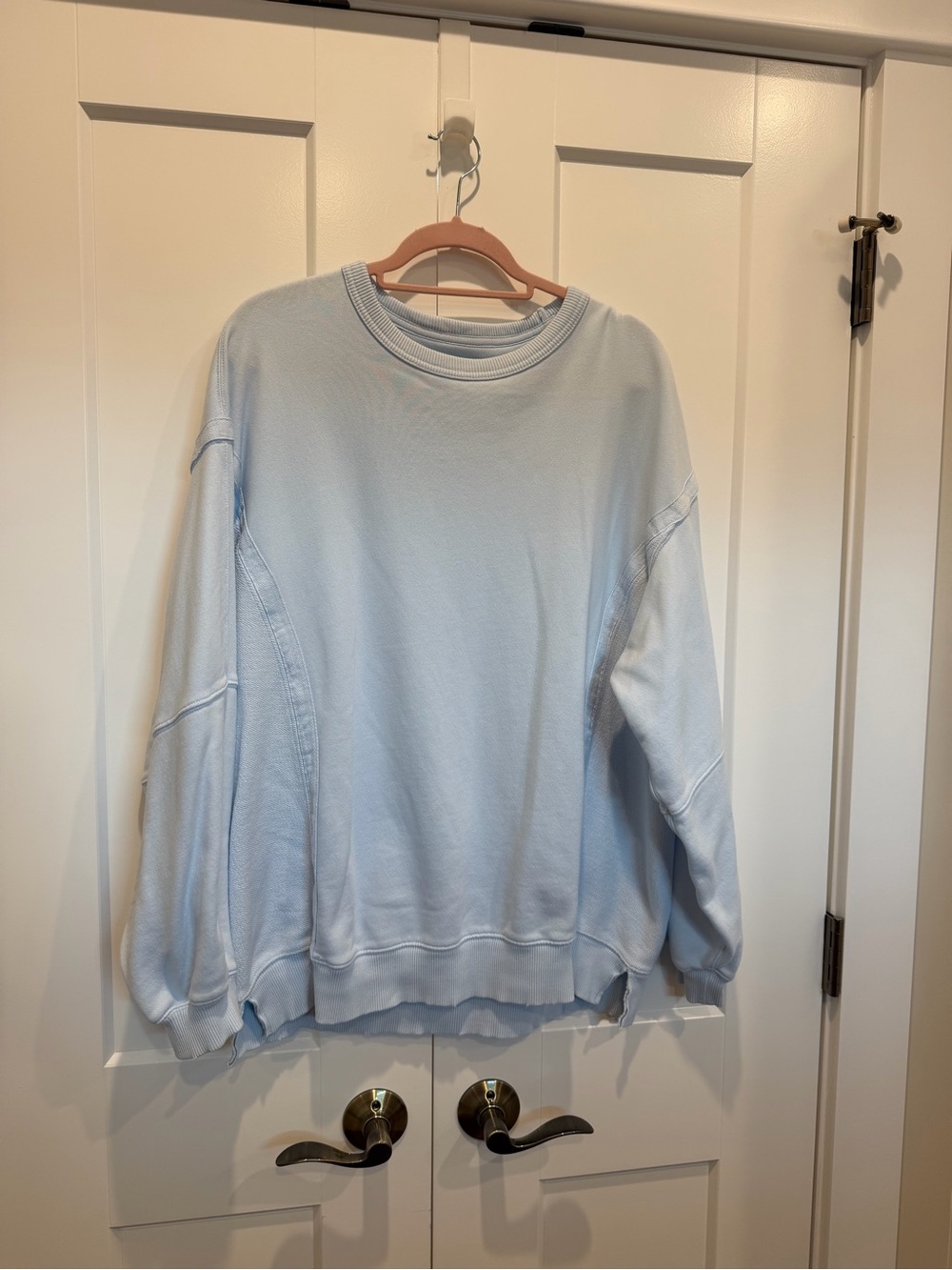 Aerie Women’s Light Blue Women's Drop-Shoulder Oversized Sweatshirt SMALL